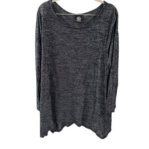 Bobeau Charcoal Long Sleeve Women's Top